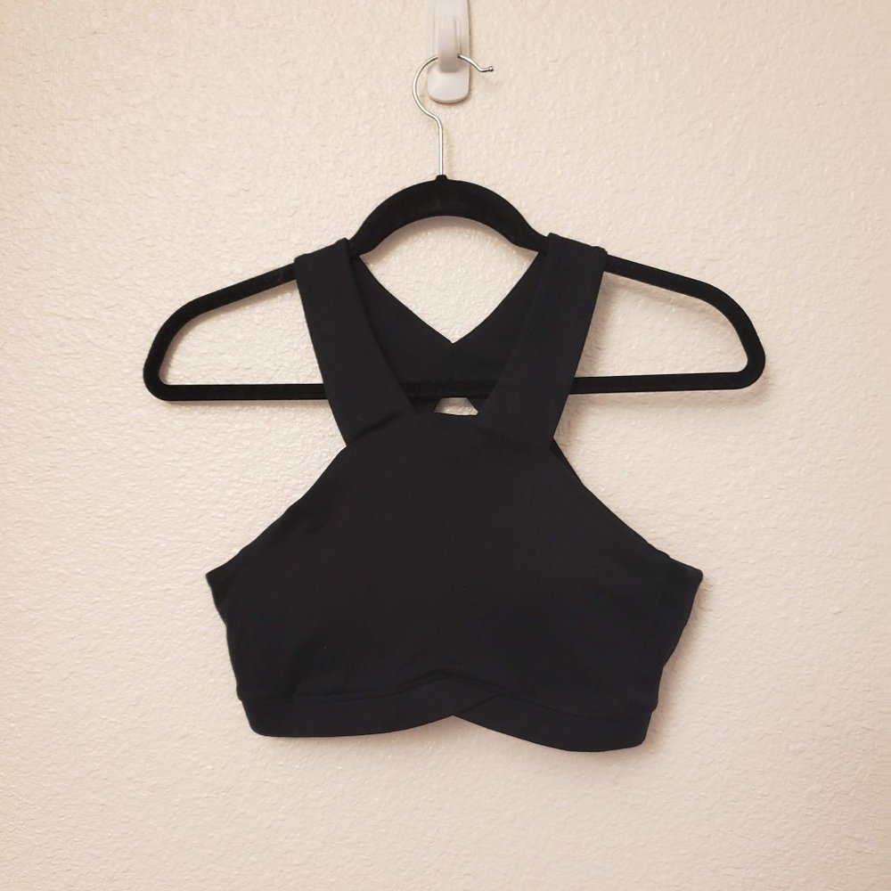 Demi Lovato Fabletics Black Cross Sports Bra